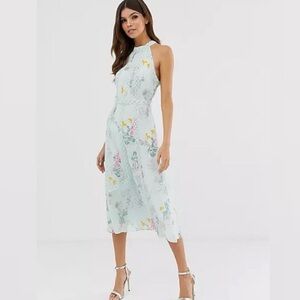 Ted Baker Midi Dress Size 10 Floral Lace Inset